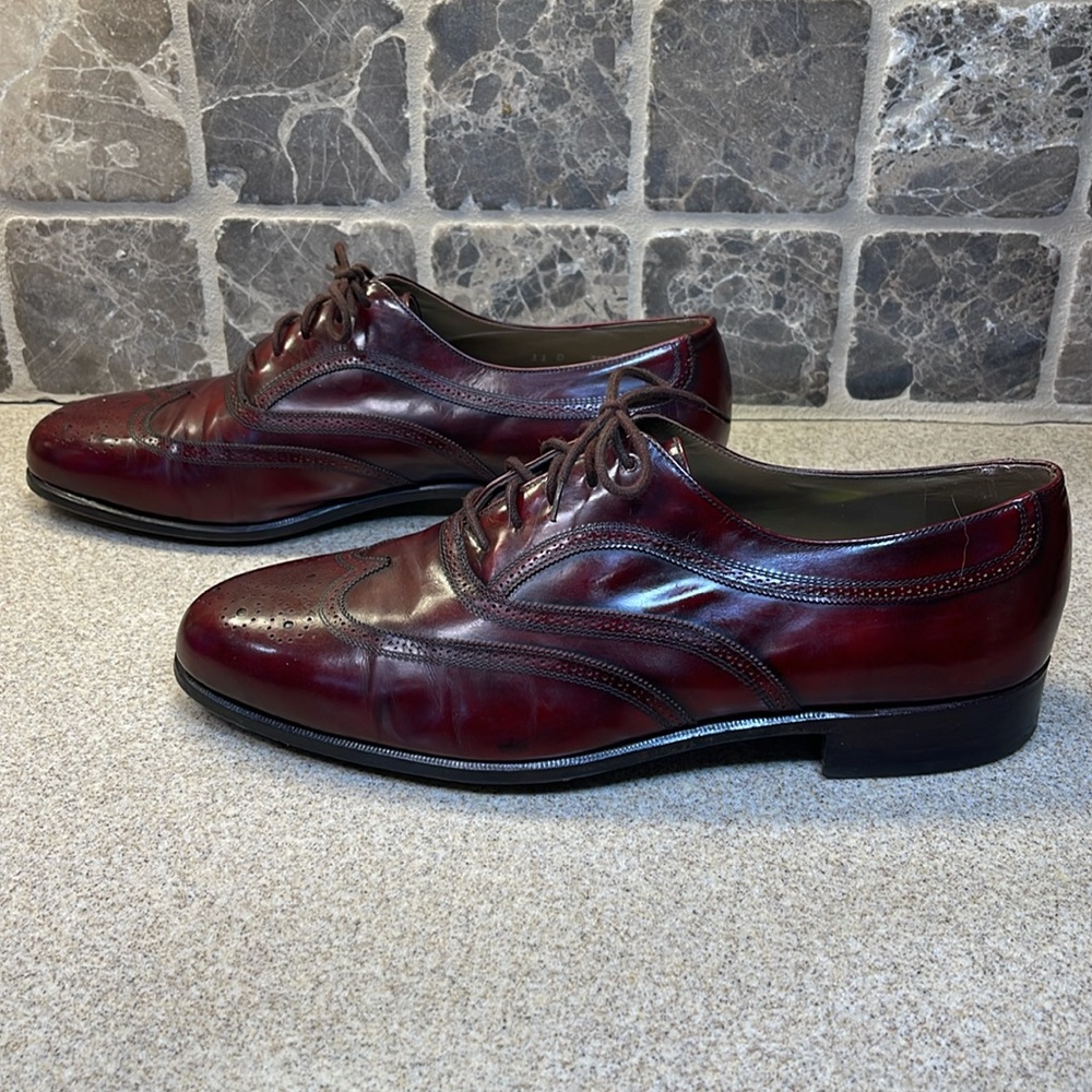 663 Berkshire 02 Extra Souple WING BALLY Switzerland SIZE 11D  Burgundy color. - Picture 4 of 12